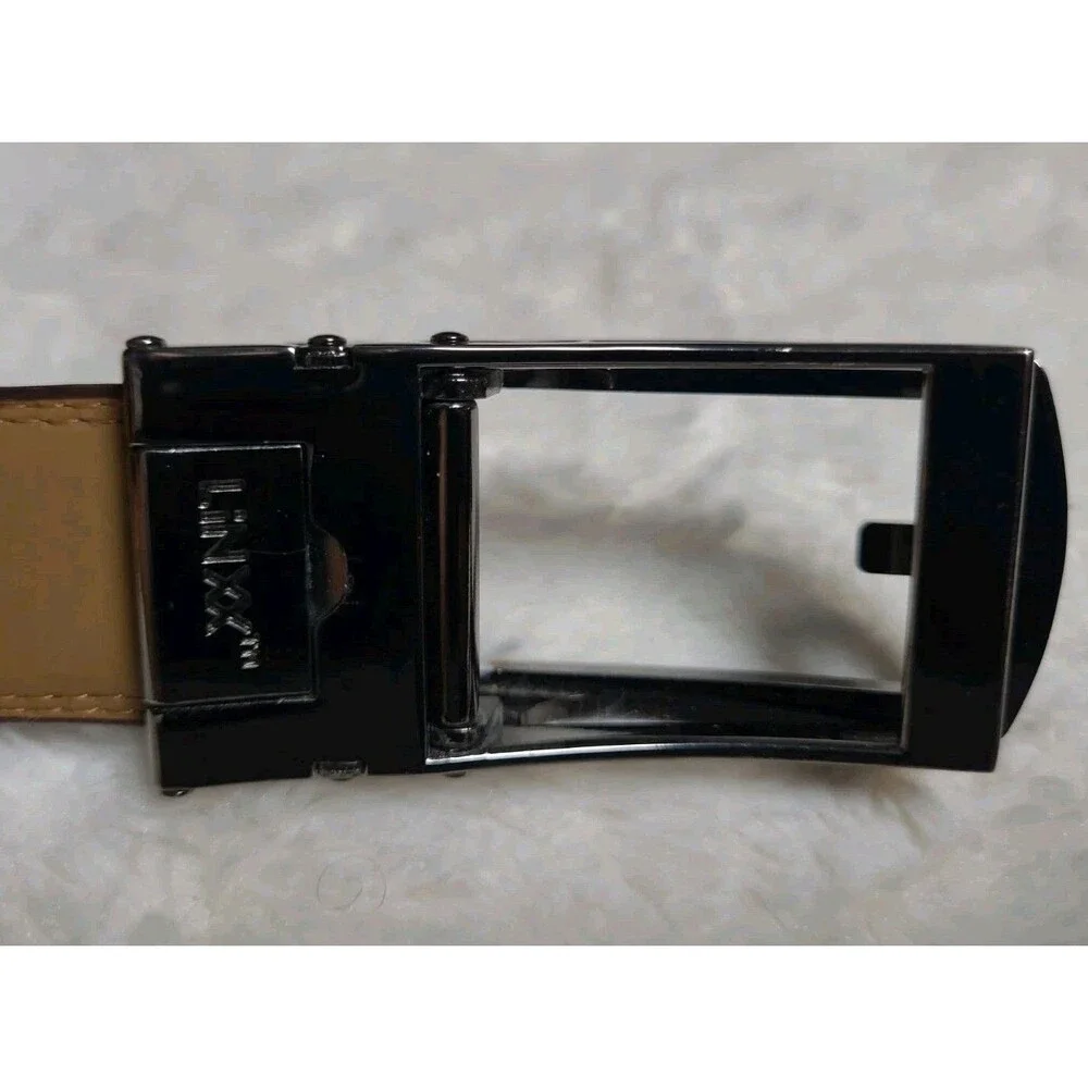 LINXX Mio Marino brown leather ratchet belt, mens size 38-40 adjustable length